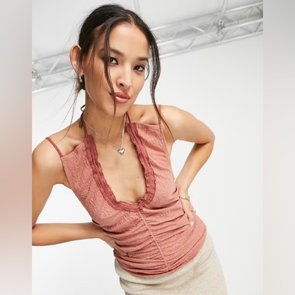 Free People Love Her Keyhole Boho Tank in Summer Sparrow 2-Way Top Women’s Sz S - Picture 4 of 14